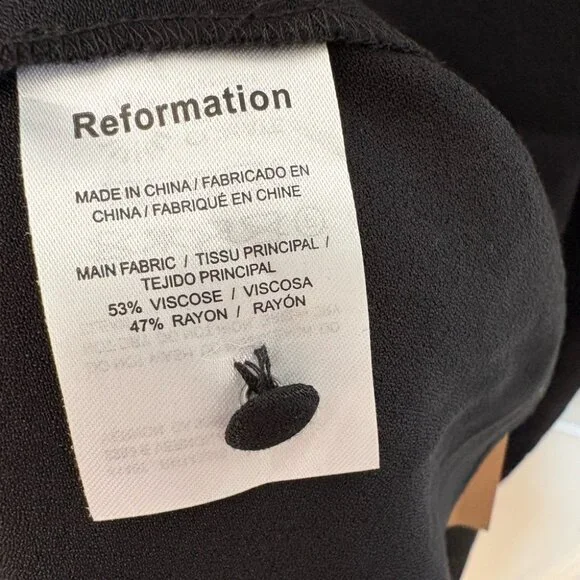 NEW NWT Reformation Reverie Dress Black Midi Button 4 - Picture 12 of 12
